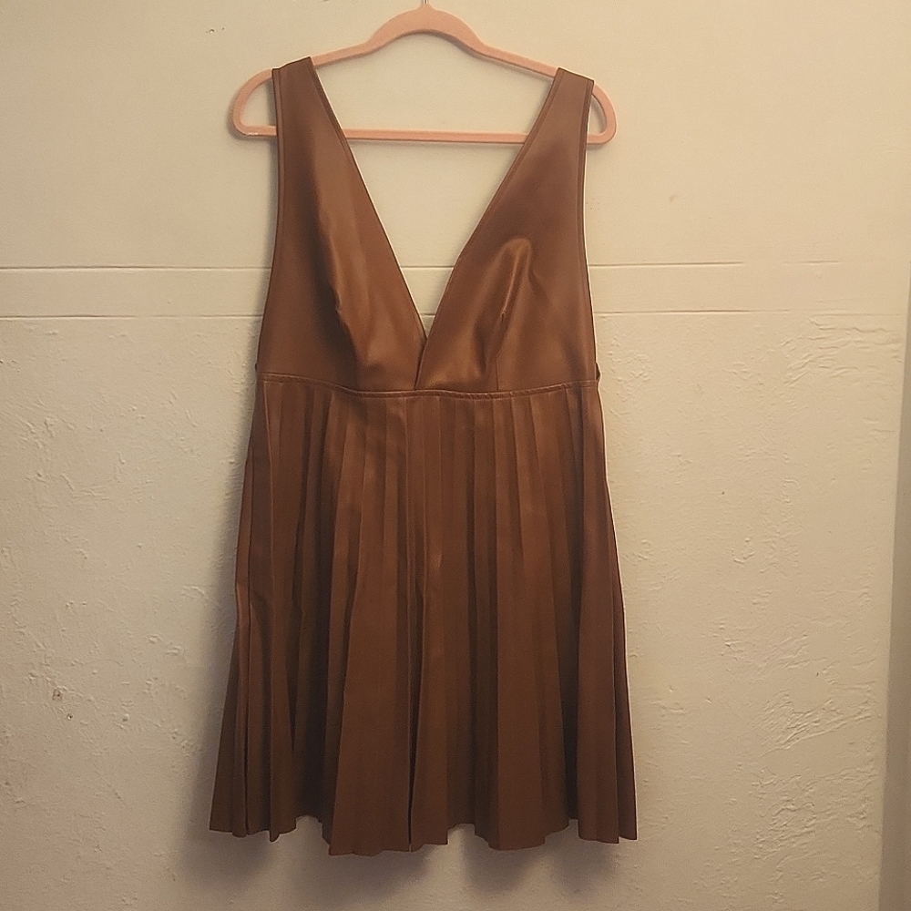 Leather Mini Overall Dress